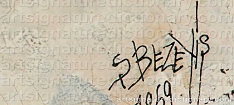 Authentic signature by Sadan BEZEYIS on  artwork