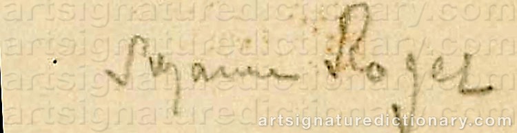 Authentic signature by Suzanne ROGER on Painting/Watercolour artwork