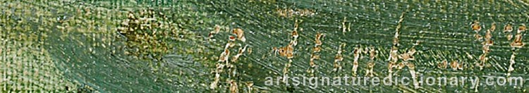 Authentic signature by Rudolf FLINK on artwork