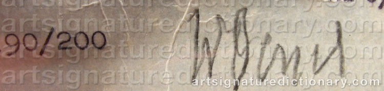 Authentic signature by Walter DEXEL on  artwork
