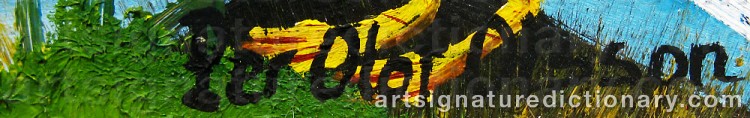 Authentic signature by Per Olof OLSSON on  artwork