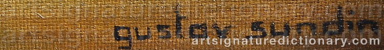 Authentic signature by Gustav SUNDIN on Painting/Watercolour artwork