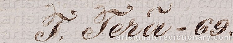 Authentic signature by Teppo TERÄ on Painting/Watercolour artwork