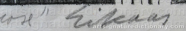 Authentic signature by Ludvig EIKAAS on artwork
