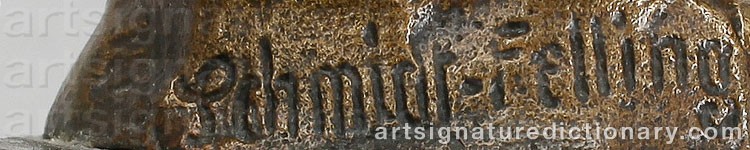Authentic signature by Julius SCHMIDT-FELLING on Sculpture artwork