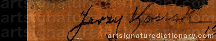 Authentic signature by Jerzy KOSSAK on Painting/Watercolour artwork