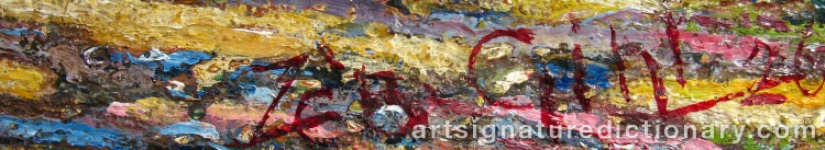 Authentic signature by Zebastian GIHL on  artwork