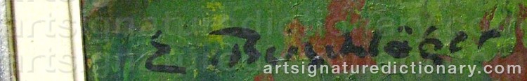 Authentic signature by Emil BEISCHLÄGER on  artwork