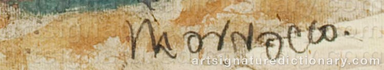 Authentic signature by Alberto MORROCCO on  artwork