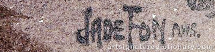 Authentic signature by Jade FON on Painting/Watercolour artwork