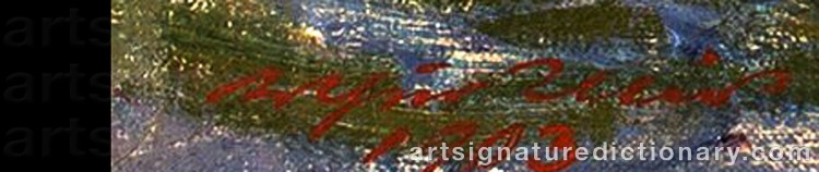 Authentic signature by Arthur ILLIES on  artwork