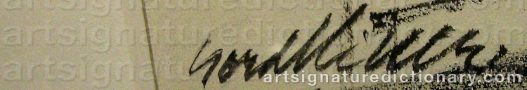 Authentic signature by Gerd MILLER on  artwork
