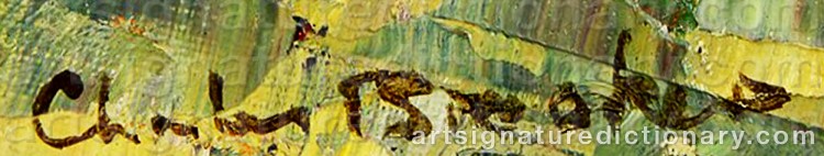 Authentic signature by Charles BROOKER on Painting/Watercolour artwork