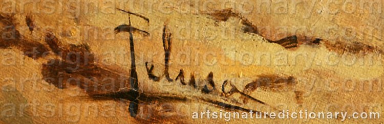 Authentic signature by Francesco PELUSO on  artwork