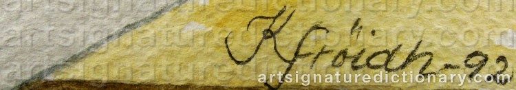 Authentic signature by Kristina FRÖIDH-ANDERSSON on  artwork