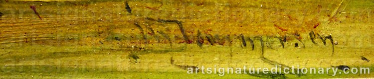 Authentic signature by William Raymond DOMMERSEN on artwork
