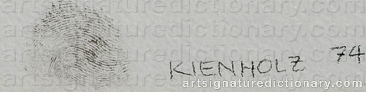 Authentic signature by Edward KIENHOLZ on  artwork