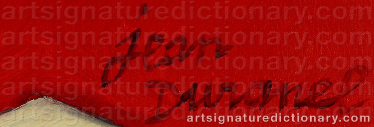 Authentic signature by Jean DURANEL on  artwork