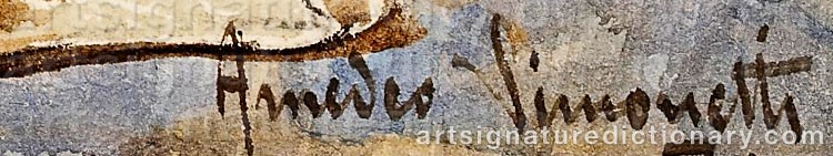 Authentic signature by Amedeo SIMONETTI on artwork
