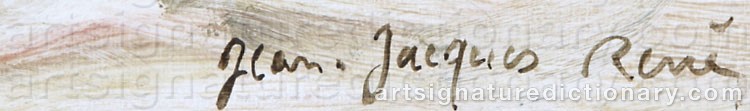 Authentic signature by Jean-Jacques RENÉ on artwork