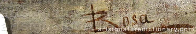 Authentic signature by Luigi ROSA on  artwork