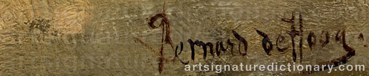 Authentic signature by Bernard De HOOG on artwork