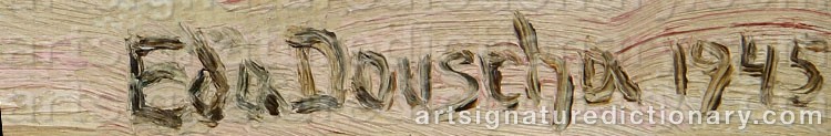 Authentic signature by Eda DOUSCHA on  artwork
