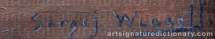 Authentic signature by Sergei WLASOV on artwork
