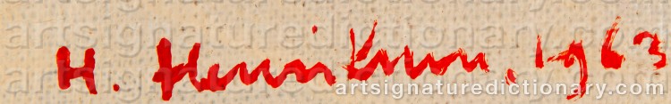 Authentic signature by Harry HENRIKSSON on Painting/Watercolour artwork