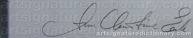 Authentic signature by Ann Christine EEK on  artwork