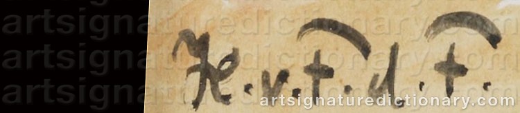 Authentic signature by Hans Von FABER DU FAUR on artwork