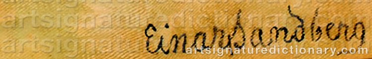 Authentic signature by Einar SANDBERG on  artwork