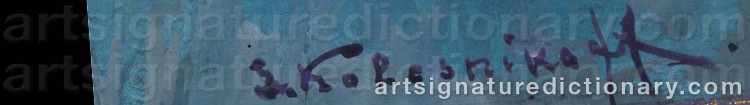 Signature by Stepan Fedorovich KOLESNIKOFF