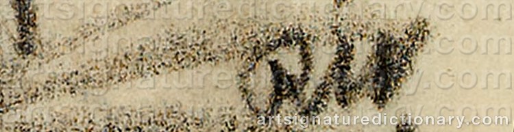 Authentic signature by Rudolf WACKER on  artwork