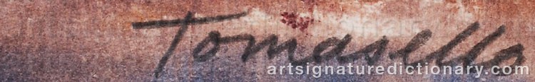 Authentic signature by Vito TOMASELLO on  artwork