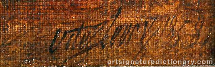 Authentic signature by James Vivien De FLEURY on artwork