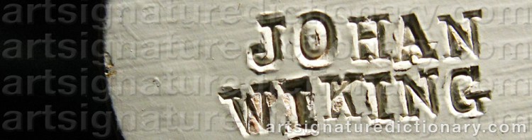 Authentic signature by Johan WIKING on  artwork