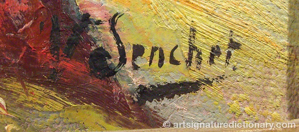 Authentic signature by Victor SENCHET on  artwork