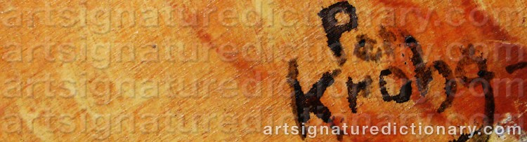 Authentic signature by Per KROHG on artwork
