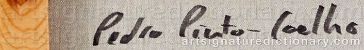 Authentic signature by Pedro PINTO-COELHO on Painting/Watercolour artwork