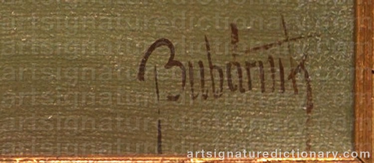 Authentic signature by Andreas Gyula BUBARNIK on  artwork