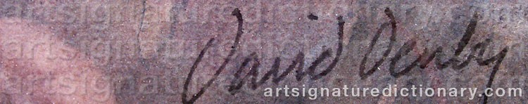 Authentic signature by David DENBY on artwork