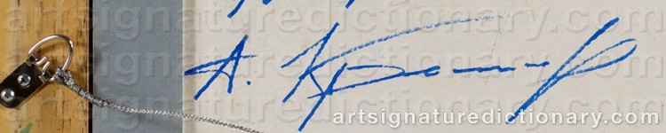 Authentic signature by Alexander KREMER on artwork