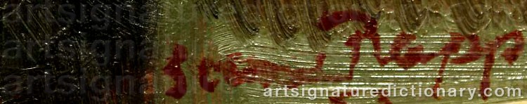 Authentic signature by Sven RAPP on  artwork