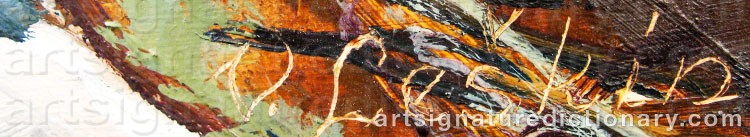 Authentic signature by Viktor LESKIN on  artwork