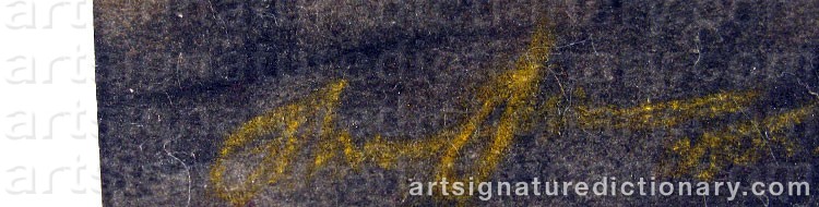 Authentic signature by Therese LARSSON on  artwork