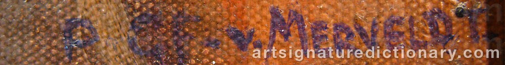 Authentic signature by C. Pf. V. MERVELDT on  artwork