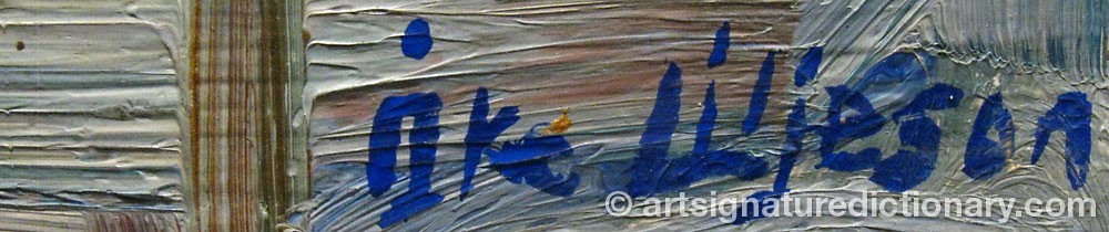 Authentic signature by Åke LILJESON on Painting/Watercolour artwork