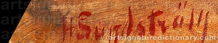 Authentic signature by Harriet SUNDSTRÖM on artwork