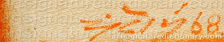 Authentic signature by Gulam Rasool SANTOSH on  artwork